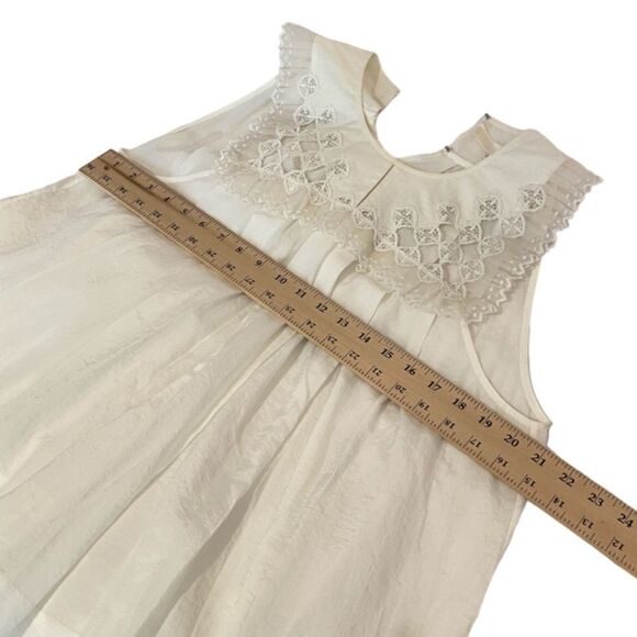 1424 3.1 Phillip Lim Size 10 Whit Lace Yoke Blouse Sleeveless New - Picture 3 of 10